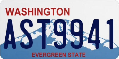 WA license plate AST9941
