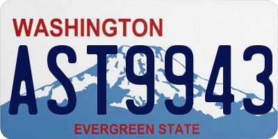 WA license plate AST9943