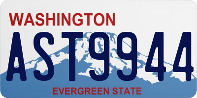 WA license plate AST9944