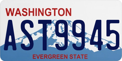 WA license plate AST9945