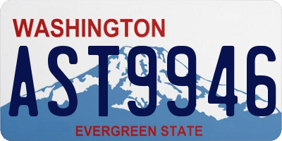 WA license plate AST9946