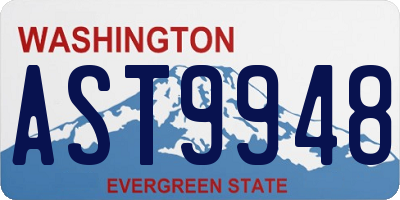 WA license plate AST9948