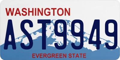 WA license plate AST9949