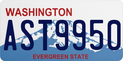 WA license plate AST9950