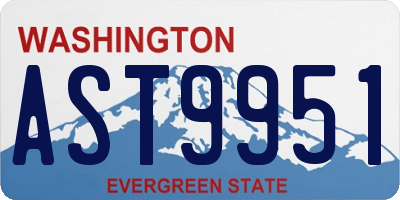 WA license plate AST9951