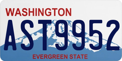 WA license plate AST9952