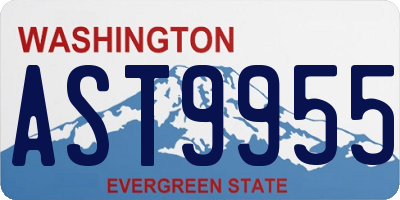WA license plate AST9955