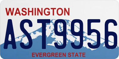 WA license plate AST9956