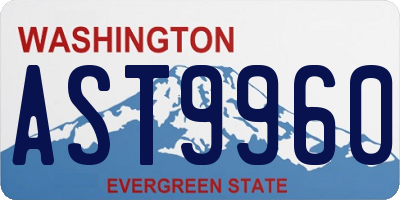 WA license plate AST9960