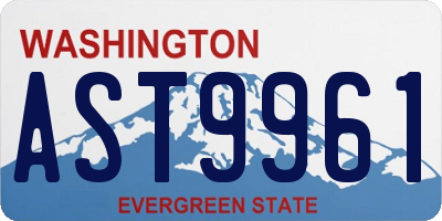 WA license plate AST9961