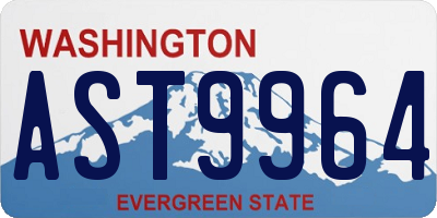 WA license plate AST9964
