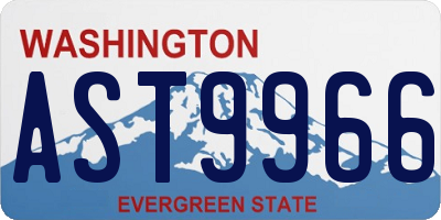 WA license plate AST9966