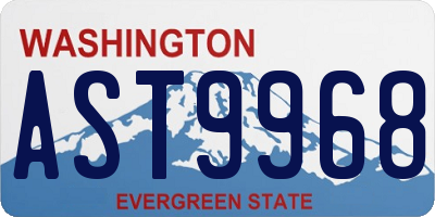 WA license plate AST9968