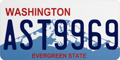 WA license plate AST9969