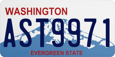 WA license plate AST9971