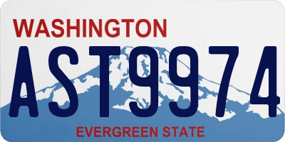 WA license plate AST9974