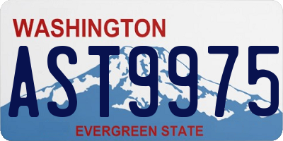 WA license plate AST9975