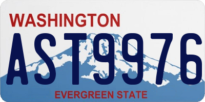 WA license plate AST9976
