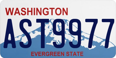 WA license plate AST9977