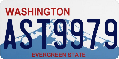 WA license plate AST9979