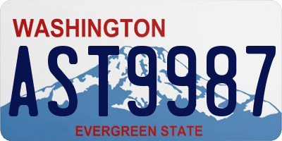 WA license plate AST9987