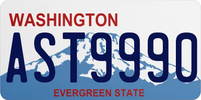 WA license plate AST9990