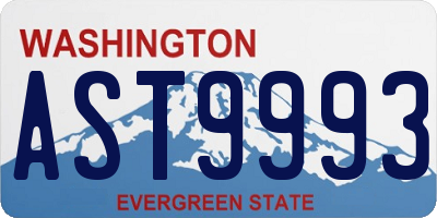 WA license plate AST9993