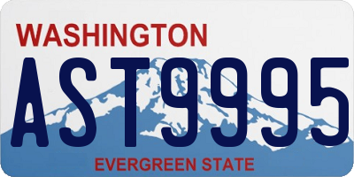 WA license plate AST9995