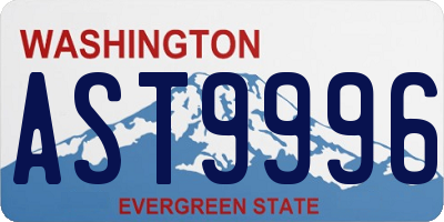 WA license plate AST9996