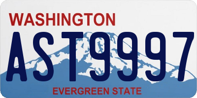WA license plate AST9997