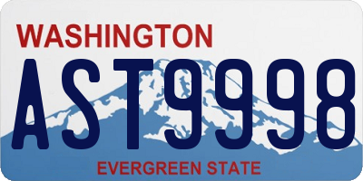 WA license plate AST9998