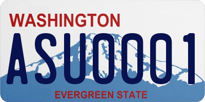 WA license plate ASU0001