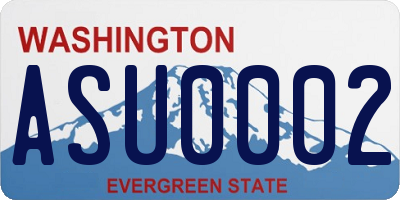 WA license plate ASU0002