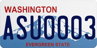 WA license plate ASU0003