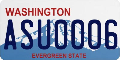 WA license plate ASU0006