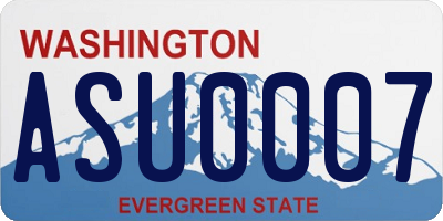 WA license plate ASU0007