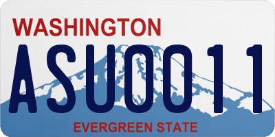 WA license plate ASU0011