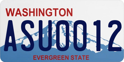 WA license plate ASU0012
