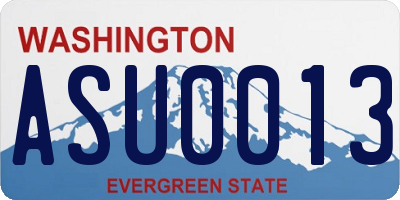 WA license plate ASU0013