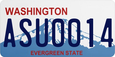 WA license plate ASU0014