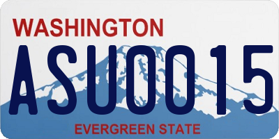WA license plate ASU0015