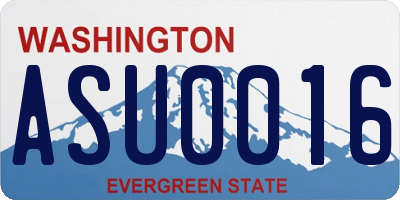 WA license plate ASU0016