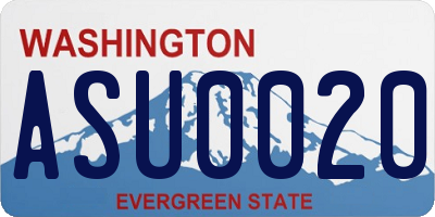 WA license plate ASU0020