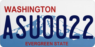 WA license plate ASU0022
