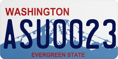 WA license plate ASU0023