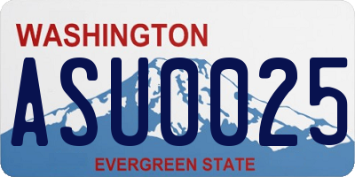 WA license plate ASU0025
