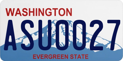 WA license plate ASU0027