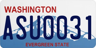 WA license plate ASU0031