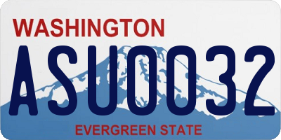 WA license plate ASU0032
