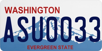 WA license plate ASU0033